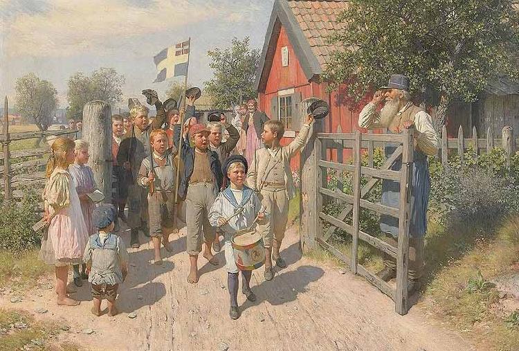 august malmstrom The old and the young Sweden Germany oil painting art